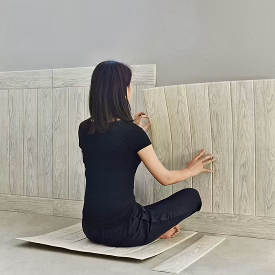 Dado Waterproof Washable Easy Clean Children Protection Wood Design Light Weight DIY 3D Foam Wall Sticker Wall Paper